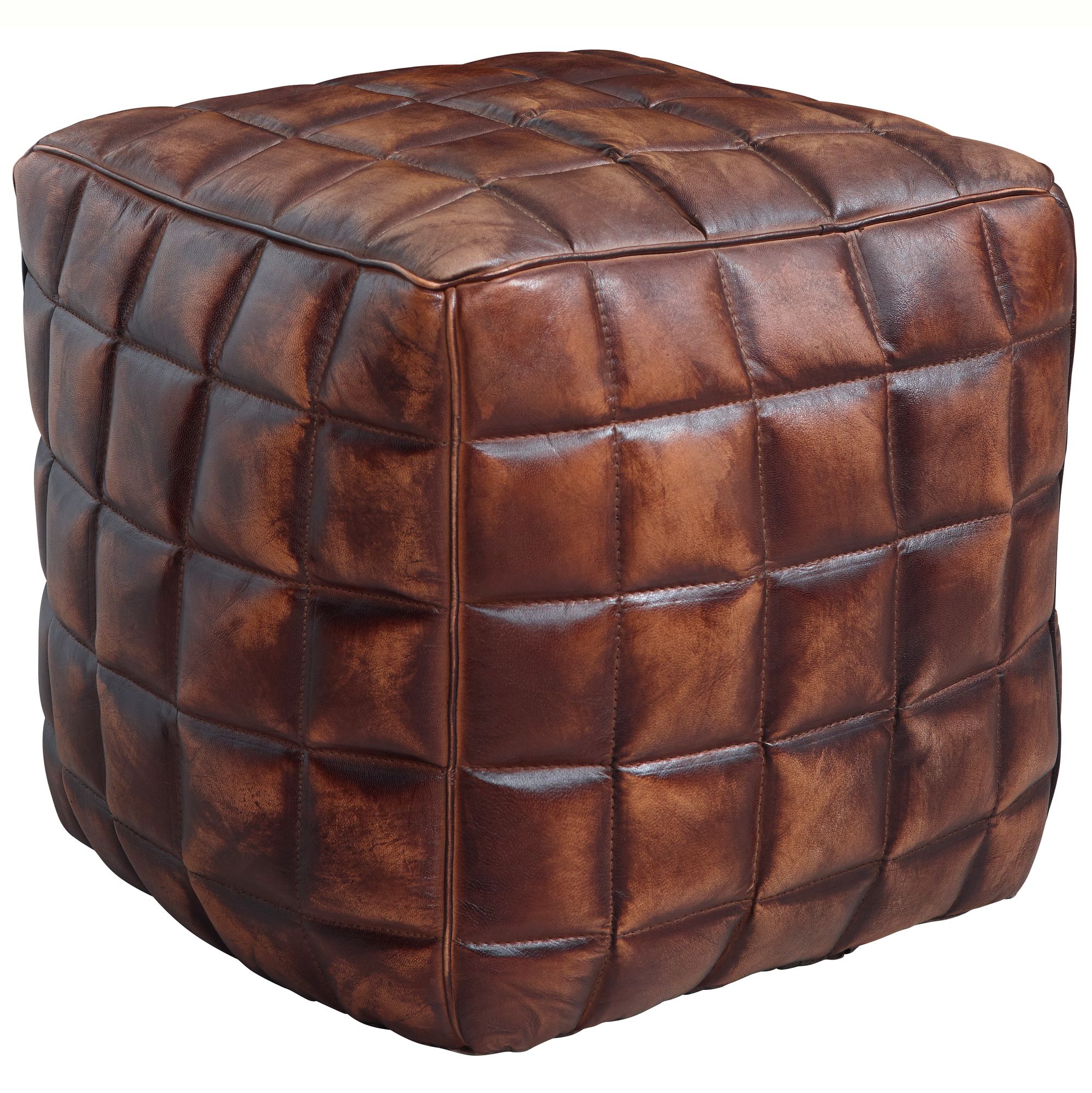 Cubing stanley echt leder bruin 47 x 41 x 47 cm ottomaanse woonkamer