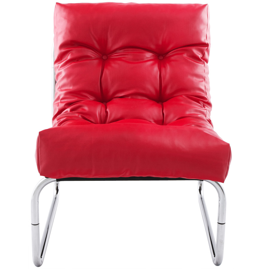 Alterego fauteuil LOFT frame kleur chroom zitting rood