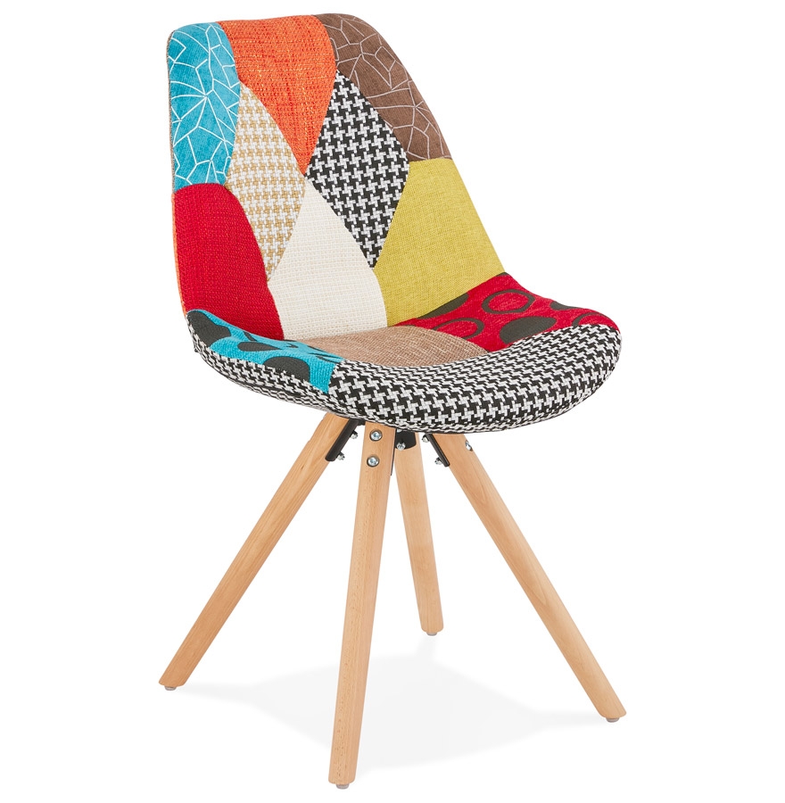 'LUCY' designstoel in patchwork-stijl stof