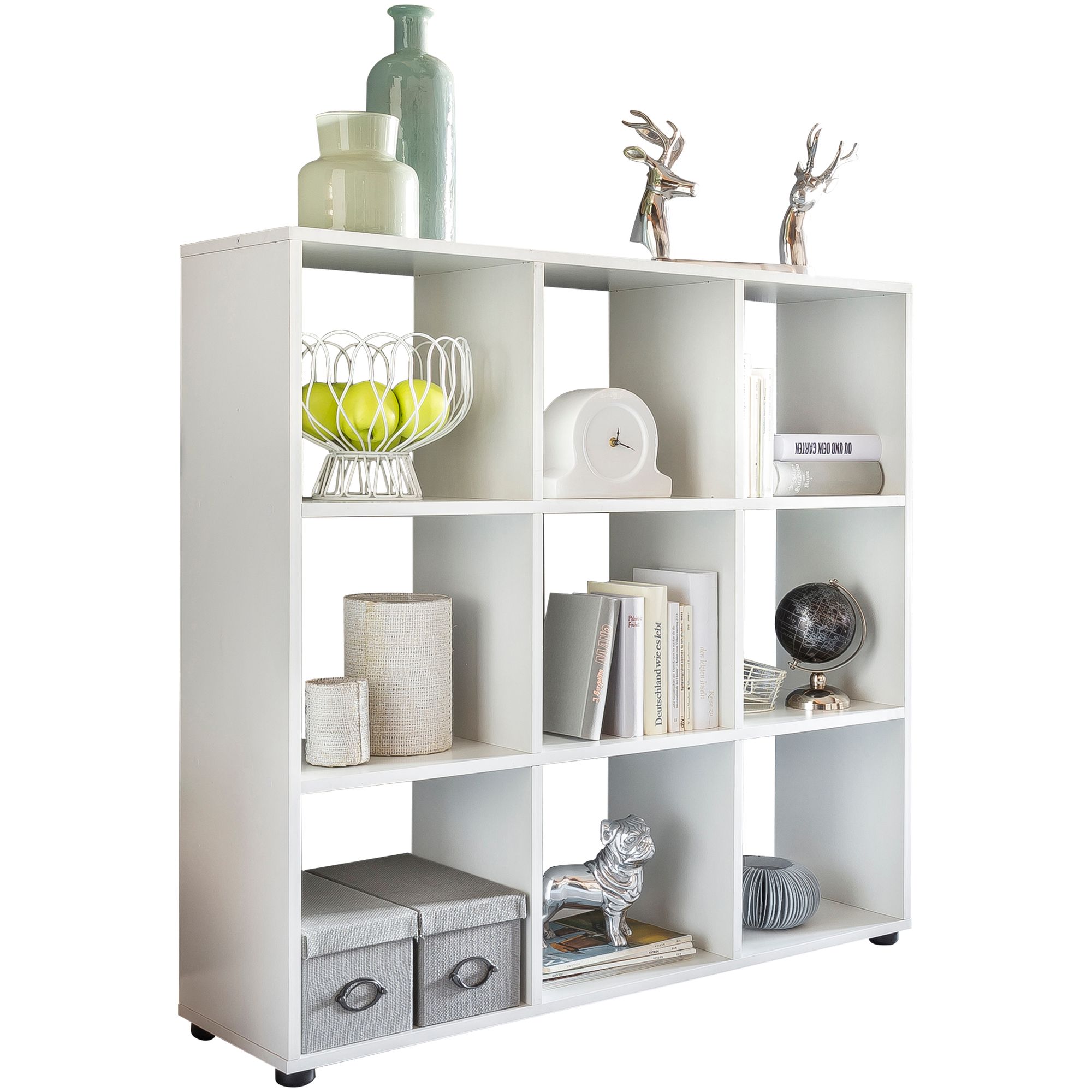 Design boekenkast zara met 9 vakken wit 108 x 104 x 29 cm