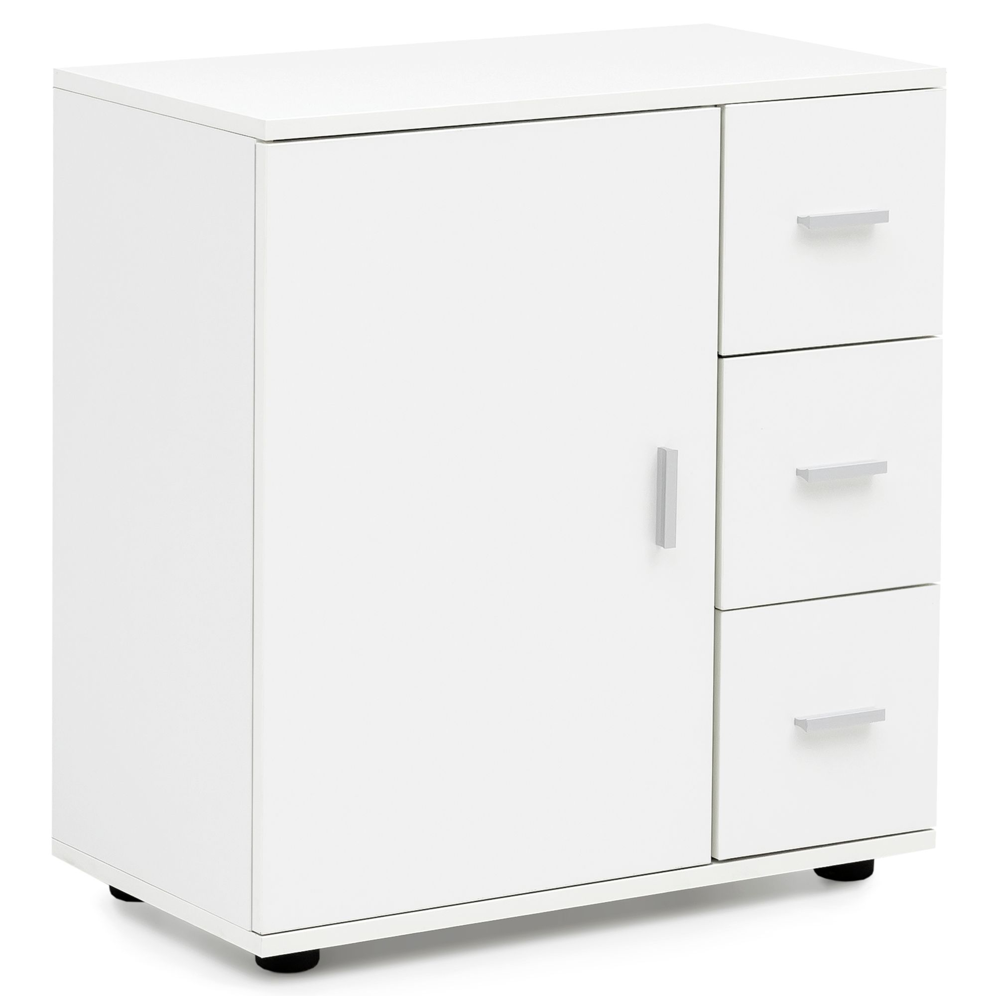 Wl5.877 wit 60x65,5x33 cm midi-kast met deur en laden