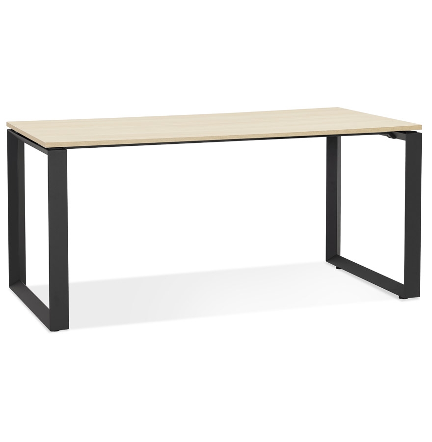 'BAKUS' design bureau in naturel afwerking hout en zwart metaal - 160x80 cm