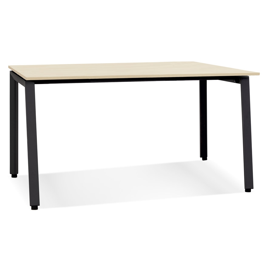 'AMADEUS' design bureau in naturel afwerking hout en zwart metaal - 160x80 cm