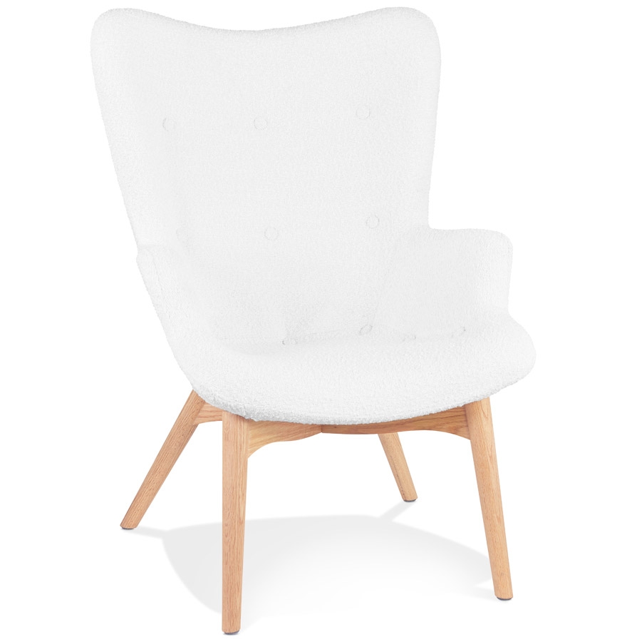 Alterego fauteuil TRAPEUR frame kleur naturel zitting wit