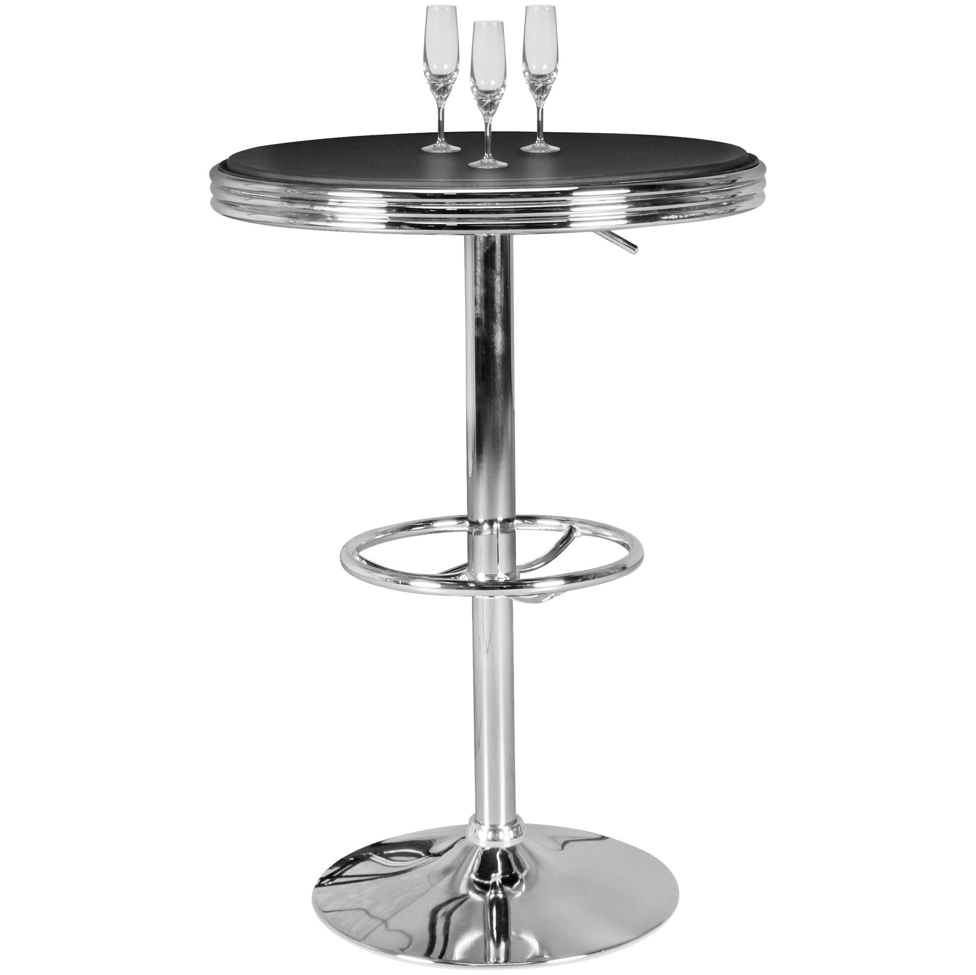 American diner bar tafel elvis rond ø 60 cm aluminium imitatieleer